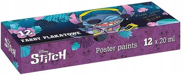 Vopsele tempera în borcane Cool Pack Disney - Stitch, 12 culori x 20 ml