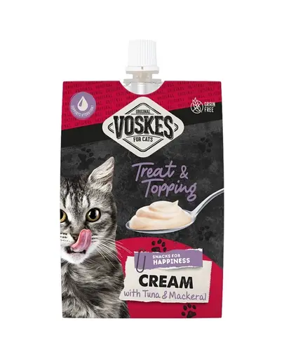 VOSKES Cream with Tuna and Mackerel 90 g cremă cu ton și macrou pentru pisici