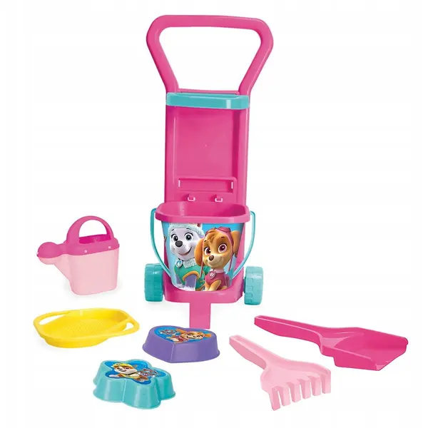 Wader Set activitati exterior Wader Trolley with summer kit Paw Patrol, 8 piese, tematica Paw Patrol