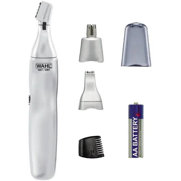 Wahl Trimmer nas, urechi si sprancene Wahl 05545-2416, trei capete, baterie AA, gri