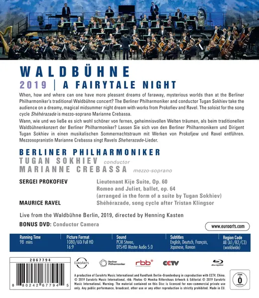 Waldbuhne 2019 - A Fairytale Night (Blu-ray) | Berliner Philharmoniker, Tugan Sokhiev, Marianne Crebassa