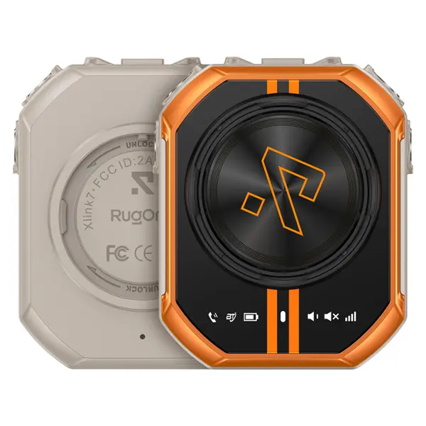 Walkie Talkie RugOne XLink 7, Sand Dune, 4G, Cartel cadou 1 an gratuit, Comunicare vocala AI, GPS, Bluetooth 5.2, SOS, Baterie 1050mAh, USB-C, Nano SIM