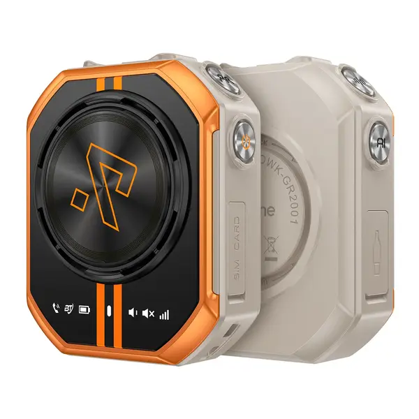 Walkie Talkie RugOne XLink 7, Sand Dune, 4G, Cartel cadou 1 an gratuit, Comunicare vocala AI, GPS, Bluetooth 5.2, SOS, Baterie 1050mAh, USB-C, Nano SIM