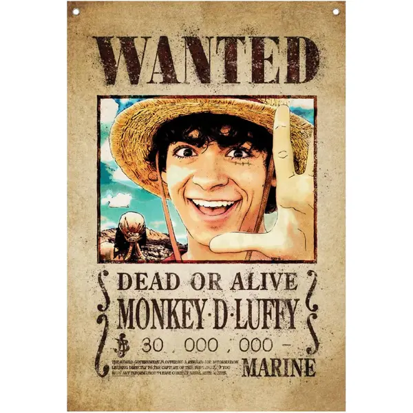 Wall Banner One Piece - Luffy Wanted 120 x 85 cm