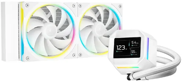 Water cooler DeepCool - LM240 WH ARGB, 2x120 mm, alb