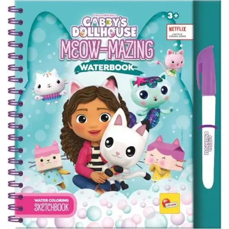 Waterbook: carte de colorat gabbys dollhouse & pisicute