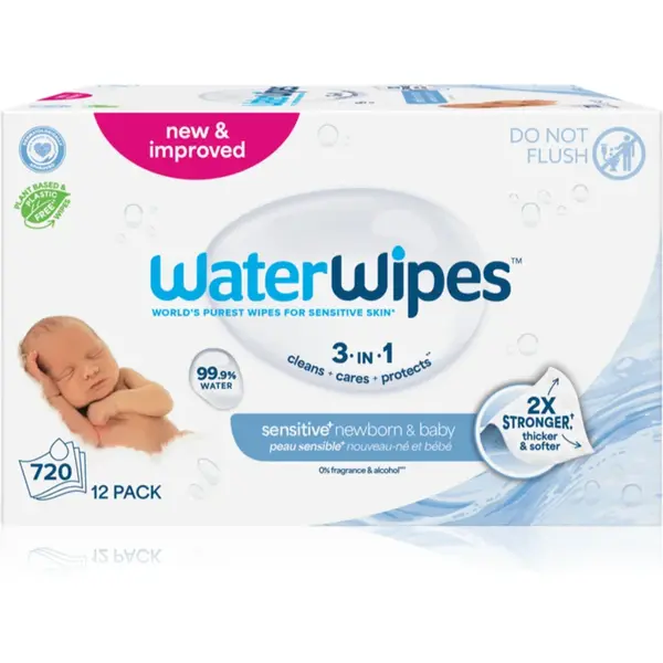WaterWipes Baby Wipes 12 Pack servetele delicate pentru copii 12x60 buc