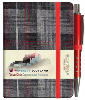 Waverley S.T. (S): Castle Grey Mini with Pen Pocket Genuine Tartan Cloth Commonplace Notebook, Hardback/***