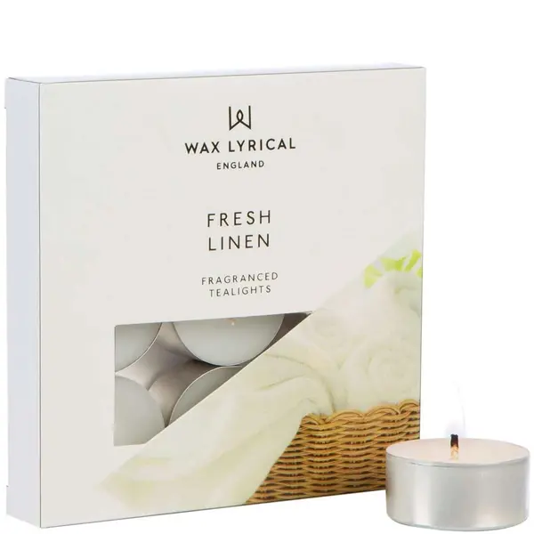Wax Lyrical Fresh Linen Tea Lights Pack of 9