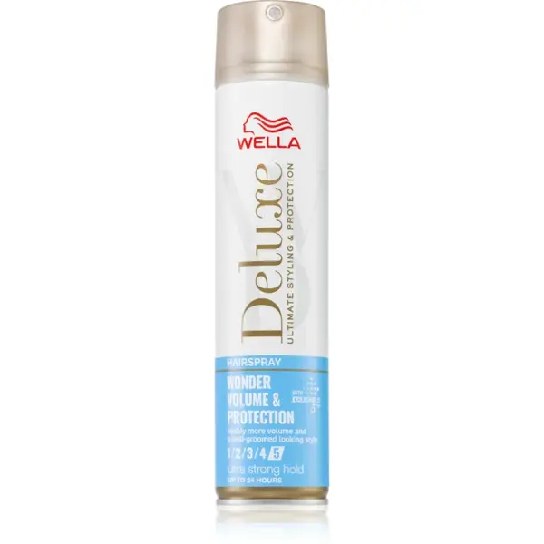 Wella Deluxe Wonder Volume & Protection fixativ pentru păr cu fixare foarte puternică pentru volum și strălucire 250 ml