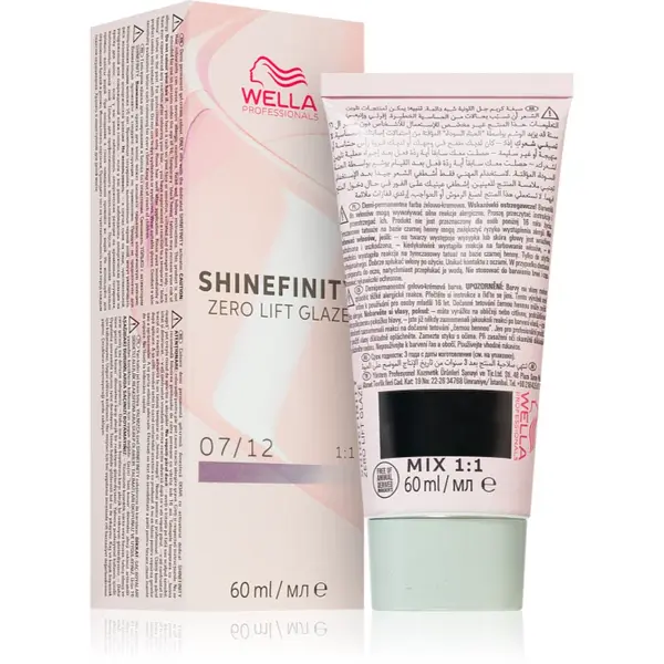 Wella Professionals Shinefinity Zero Lift Glaze vopsea de păr demipermanentă culoare 07/12 - Cool Mushroom 60 ml
