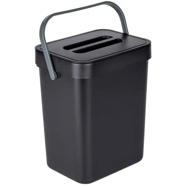 Wenko Cos de gunoi cu maner Tago 5 litri Wenko Black Outdoor Kitchen 55027100