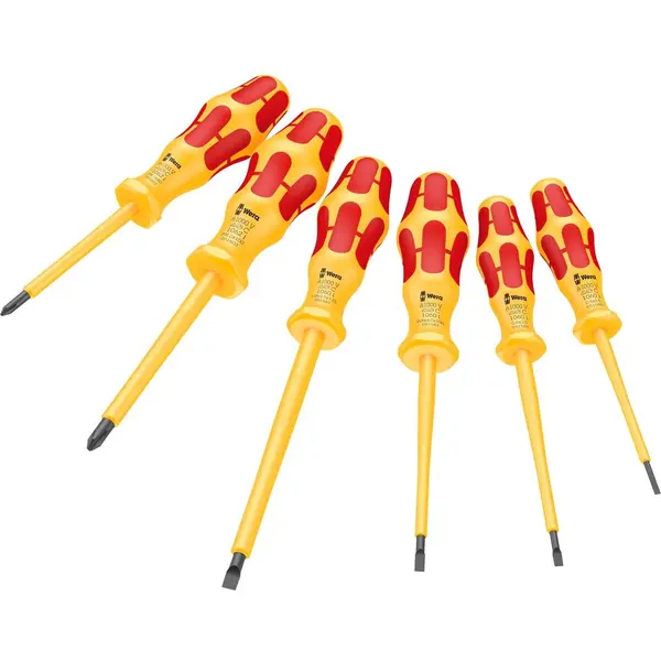 Wera Set de surubelnite Wera 1060 i/1062 i/6 Kraftform VDE, 6 bucati, varf Black Point, Galben-Rosu
