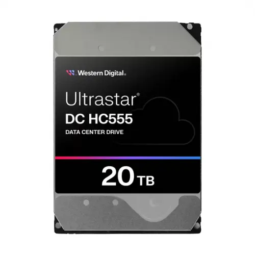 Western Digital Hard Disk Western Digital Ultrastar DC HC555, 20 TB, 3,5, interfata SATA 6 Gb/s, tehnologie OptiNAND, HelioSeal, protectie organica a suprafetei