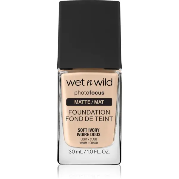 Wet n Wild PhotoFocus Make-up lichid matifiant culoare Soft Ivory 30 ml