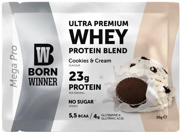 Whey Protein Blend, biscuiți cu cremă, 30 g, Born Winner
