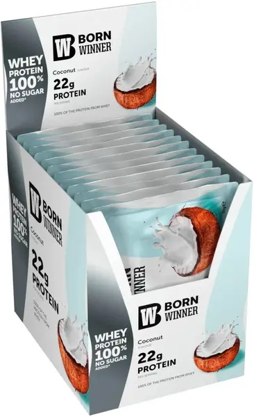 Whey Protein Blend, cocos, 12 bucăți, Born Winner