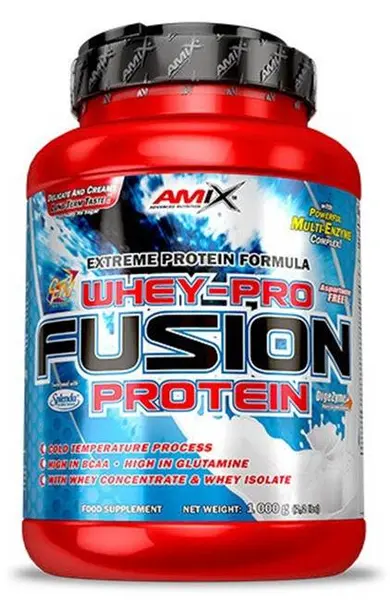 Whey Pure Fusion, căpșună, 1000 g, Amix