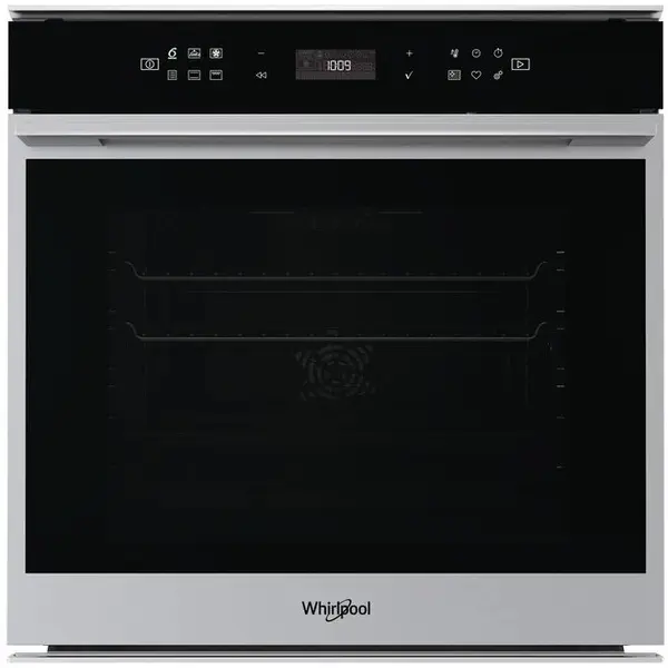 Whirlpool Cuptor incorporabil Whirlpool W7OM44S1P, Electric, Multifunctional, Gratar, Timer, Display, Tehnologia 6th Sense, Curatare pirolitica, 73 l, Clasa energetica A+, Inox