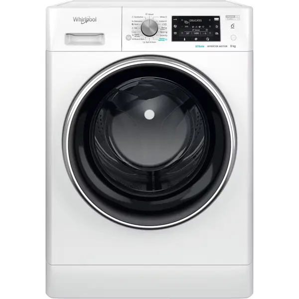 Whirlpool Masina de Spalat Rufe Frontala Whirlpool FFD 9489 BCV EE, Steam, 6th Sense, 9 kg, 1351rpm, Clasa A, 63 cm latime, Alb