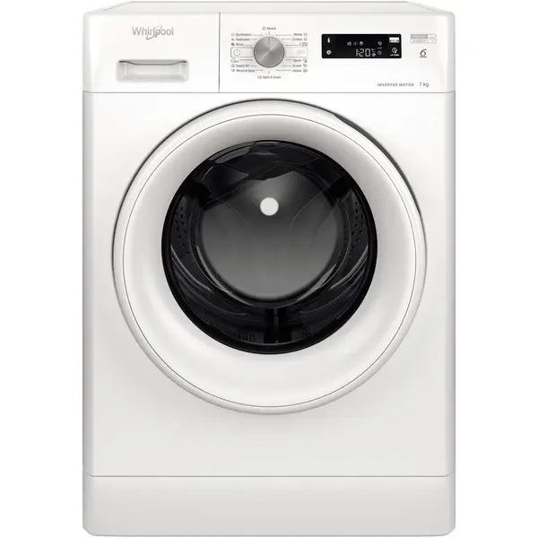 Whirlpool Masina de spalat rufe Whirlpool FreshCare+ FFS 7469 W EE, 7 kg, 1400 RPM, Clasa A, Tehnologia AL 6-lea Simt, MotorSense Inverter, Alb