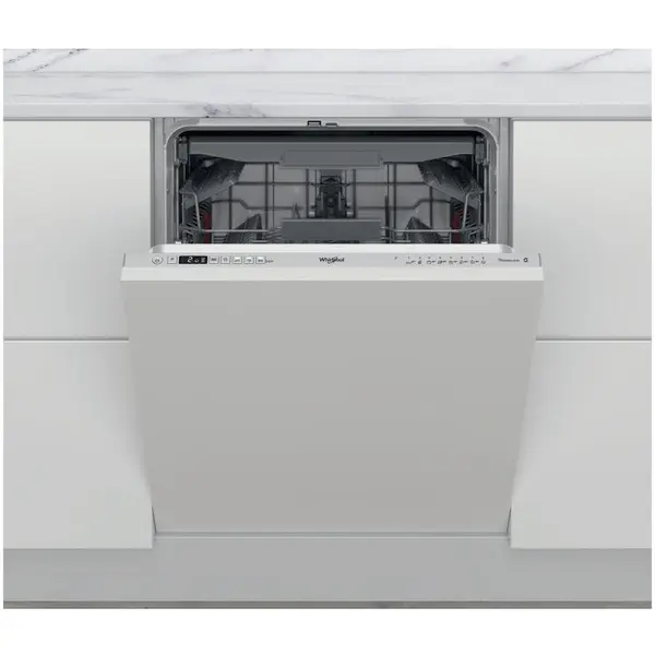 Whirlpool Masina de spalat vase incorporabila Whirlpool WIC3C33PFE, 14 seturi, 8 programe, Clasa D, PowerClean Pro, Tehnologia al 6-lea Simt, Motor Inverter, Sistem Natural Dry, 60 cm