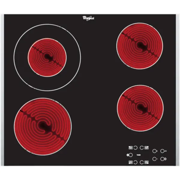 Whirlpool Plita electrica incorporabila Whirlpool AKT 8130/LX, Vitroceramica, 4 Zone de gatit, Panou digital, Timer, 58 cm