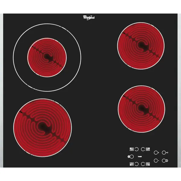 Whirlpool Plita incorporabila Whirlpool AKT 8130/BA, Electrica, Vitroceramica, 4 Zone de gatit, Panou digital, Timer, 58 cm