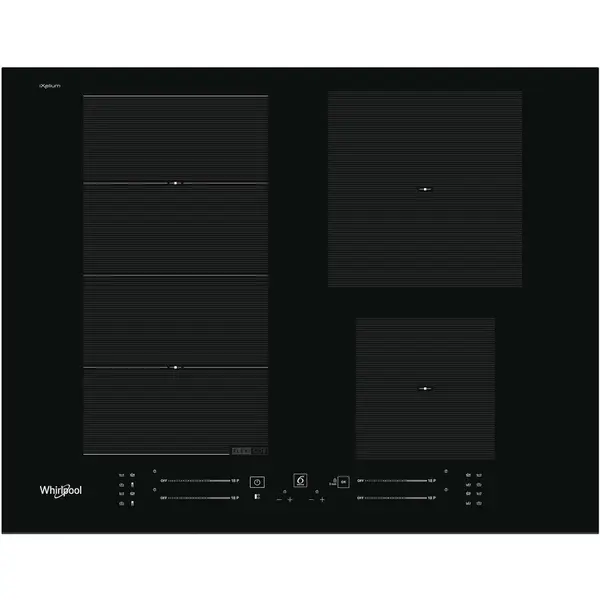 Whirlpool Plita incorporabila Whirlpool WF S9365 BF/IXL, Inductie, 4 zone de gatire, Tehnologia Al 6-lea Simt, Booster, Timer, Blocare acces copii, Power Management, Indicator incalzire reziduala, 60 cm, Negru