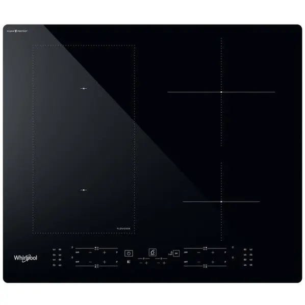Whirlpool Plita incorporabila Whirlpool WL B4060 CPNE, Inductie, 4 zone de gatit, Tehnologia Al 6-lea Simt, CleanProtect, FlexiCook, Power Management, Child Lock, Booster, 60 cm, negru