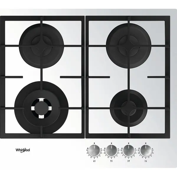 Whirlpool Plita Whirlpool AKTL 629/WH, Gaz, 59 cm, 4 Zone de Gatit, Touch Control, Timer, Indicator Caldura Reziduala, Alb