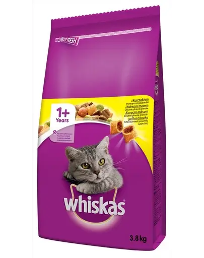 WHISKAS Adult cu pui 3,8 kg hrană uscată pentru pisici