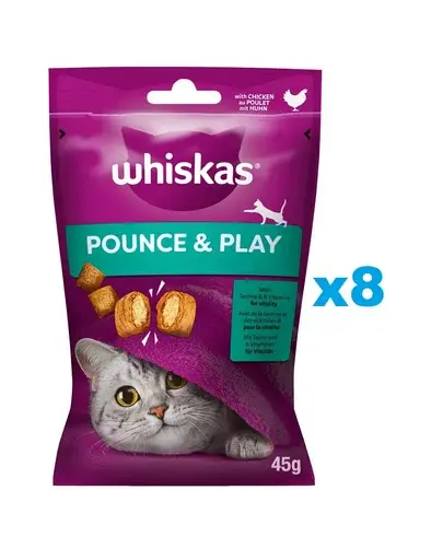 WHISKAS Energie si Vitalitate 8x45 g recompensa pisici cu pui