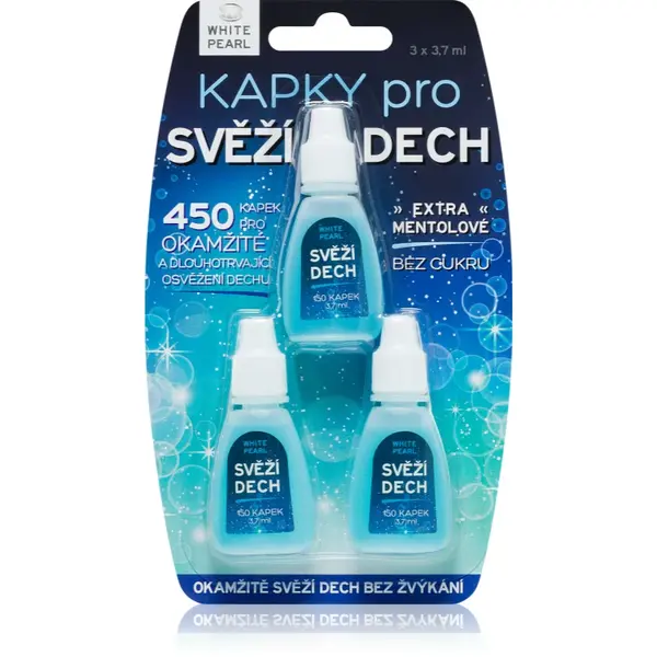 White Pearl Dental Care dropsuri pentru respiratie proaspata 3 x 3.7 ml