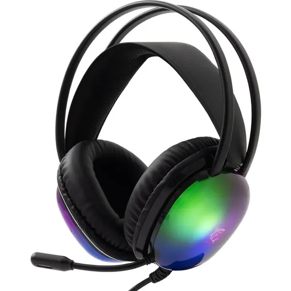 White Shark Casti Gaming White Shark GH-2444 Peacock, Over Ear cu Conectivitate 3,5 mm pentru PC, PS4, PS5, XBOX, Negru