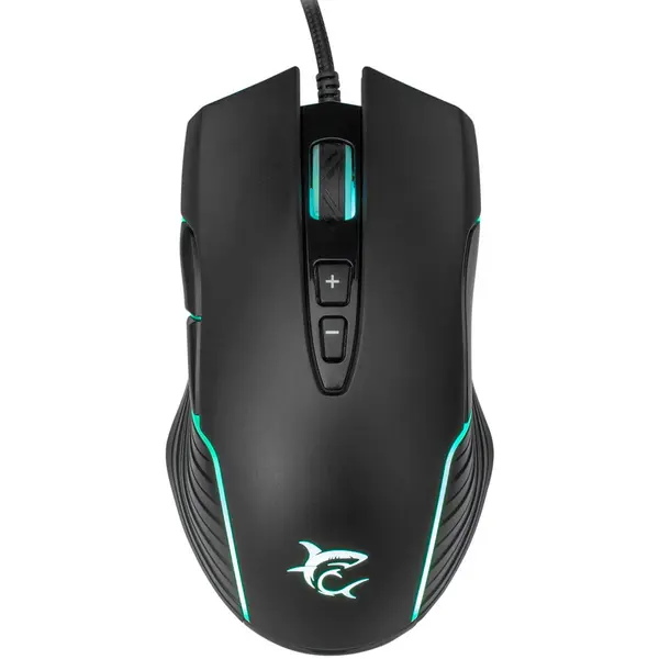 White Shark Mouse de gaming, White Shark, GM-5003 Azarah, cu fir, optic, 6400 DPI, Negru