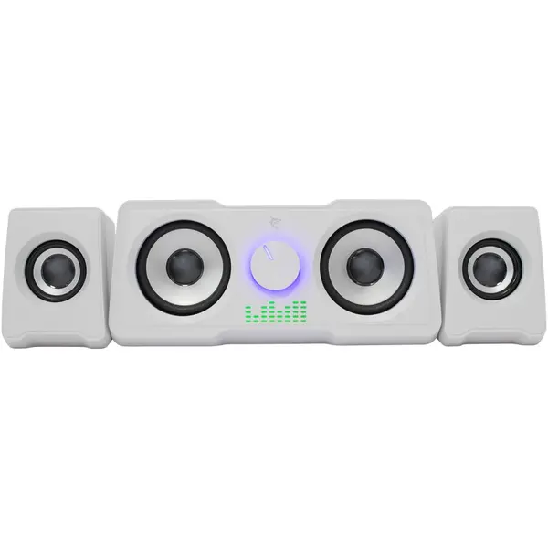 White Shark Sistem de boxe PC White Shark GSP-968 MOOD, 2.2 Canale, 16W RMS (5W x 2 + 3W x 2), Iluminare Rainbow LED, Alimentare USB, Interfata Audio 3.5 mm, Alb