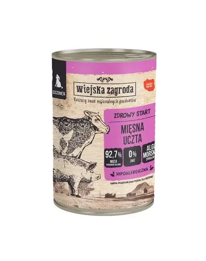 WIEJSKA ZAGRODA Conservă hrană pentru căței festin de carne 400 g