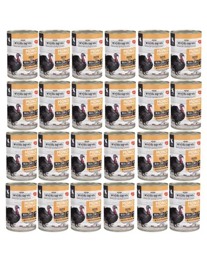 WIEJSKA ZAGRODA Hrană umedă monoproteică cu curcan pentru pisici 24x400 g
