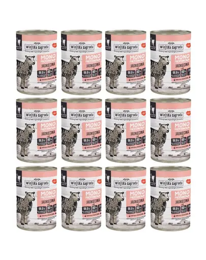 WIEJSKA ZAGRODA Hrană umedă monoproteică cu miel pentru pisici 12x400 g
