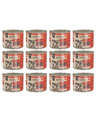 WIEJSKA ZAGRODA Iepure cu vițel umed hrană pentru pisici 12x200 g