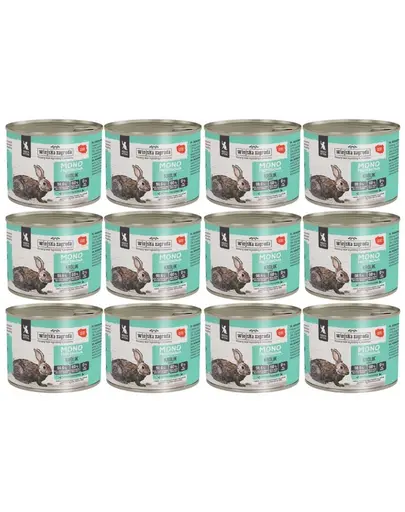 WIEJSKA ZAGRODA Monoproteic iepure hrană umedă pentru pisoi 12x200 g