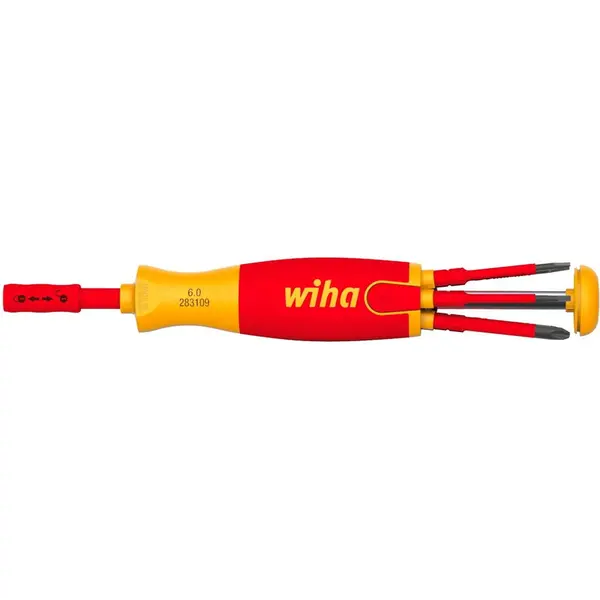 WIHA Surubelnita cu magazie de biti LiftUp electric, 6 buc, Rosu-Galben