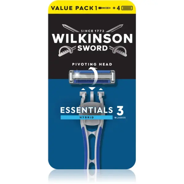 Wilkinson Sword Essentials 3 Hybrid aparat de ras + rezervă 4 pc