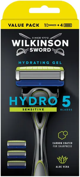 Wilkinson Sword Hydro 5 Sistem de ras Sensitive, cu 4 lame de rezervă