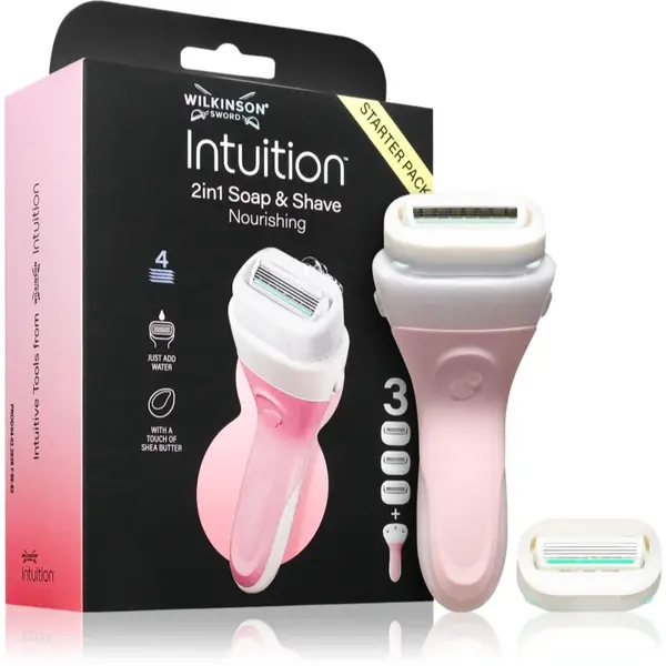 Wilkinson Sword Intuition 2in1 Soap & Shave Nourishing aparat de ras + capete de schimb