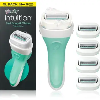 Wilkinson Sword Intuition 2in1 Soap & Shave Sensitive aparat de ras + capete de schimb