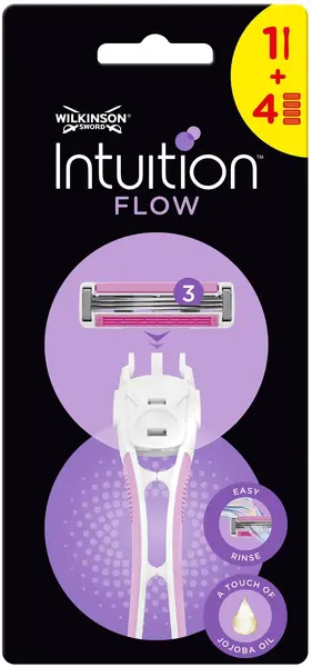 Wilkinson Sword Intuition Sistem de ras Flow, cu 4 lame de rezervă