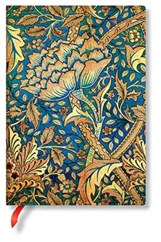 William Morris Windrush, Midi Lined Flexi Journal. Flexi softcover, 100 gsm, ribbon marker, memento pouch, book edge printing/***