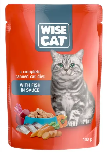 Wise cat, hrana umeda pentru pisici cu peste in sos - 24x100 g